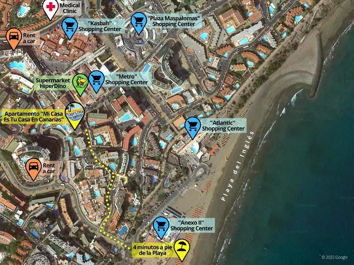 Apartament Playa Del Ingles, 4 Min A Pie De La Playa Maspalomas